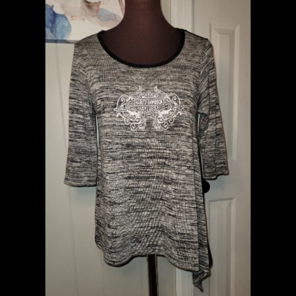 Harley-Davidson Shirt Women's Heather Grey Size M - Picture 3 of 7